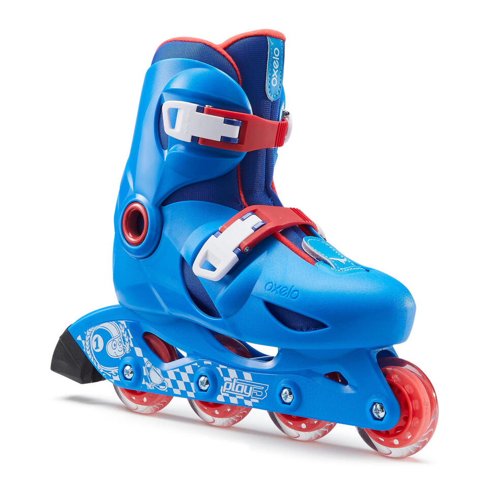 patines en linea para niños play3 azul rojo 4 ruedas