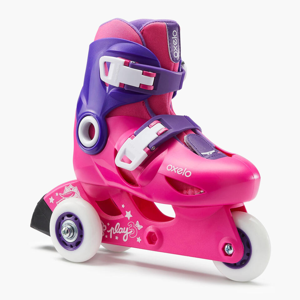 patines en linea para niños play3 rosa violeta 3 ruedas